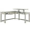 thumbnail image 4 of Gery L Corner Standing Sitting Desk with Lift Top- USB- White Wood, 4 of 5