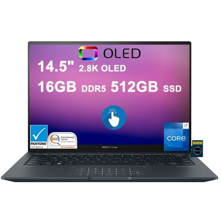 ASUS Zenbook 14X OLED Business Laptop | 14.5" 2.8K 120Hz Multi-Touch 550nits | 13th Gen Intel 14-core i7-13700H | 16GB DDR5 512GB SSD | Backlit Keyboard Thunderbolt Win11Pro + 32GB MicroSD Card