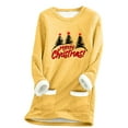 thumbnail image 2 of purcolt Women's Fleece Lined Thermal Pullover Tops Merry Christmas Letters Printed Winter Warm Casual Long Sleeve Oversized Sweatshirts with Pockets, 2 of 6