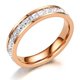 thumbnail image 1 of Anillo de lujo ligero con diamantes para mujer, anillo de acero de titanio y circonita sin color de 18 quilates, 1 of 6