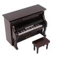 thumbnail image 1 of Piano vertical en miniatura de madera Mini instrumento musical modelo regalo para niños decoración del hogar marrón, 1 of 4