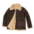thumbnail image 4 of Fleece Mens Jacket Brown Winter Bomber Jacket Long Sleeve Lightweight Warm Mens Clothes, 4 of 6