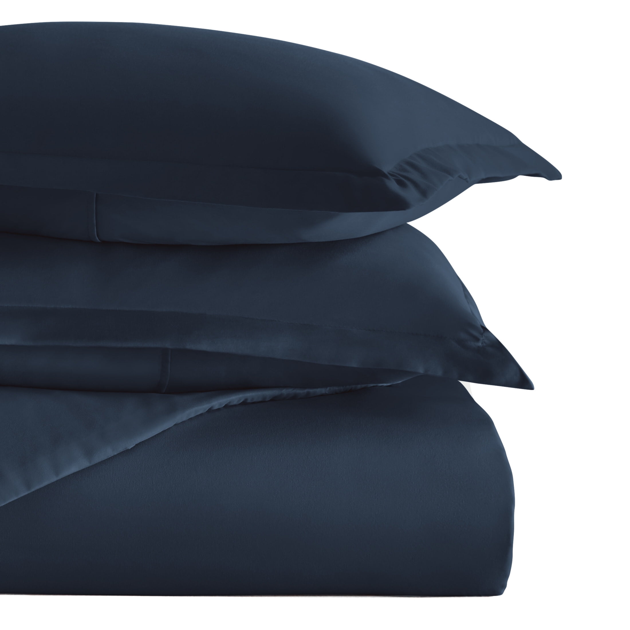 Noble Linens 3-Piece Navy Duvet Cover Set, Full/Queen