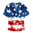 thumbnail image 4 of Elvqul 4th of July Shirts for Women American Flag Tops Pullover Patriotic Star Independence Elastic Juniors Blouses 3/4 Sleeve, 4 of 4