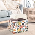 thumbnail image 3 of Yayeee Collapsible Cube Storage Bin with Lid Fabric Closet Decorative Basket with Handles, Black Flowers Pattern, 3 of 7