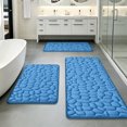 thumbnail image 4 of PoyoKee 3pcs Soft Bathroom Rugs, Sponge Density Pebbles Bath Mat, Non-Slide Absorbent Bathroom Rug for Laundry, Bath Mats Home Decor, 15" x 47" ,, 4 of 6