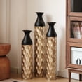 thumbnail image 3 of Tall Large Floor Vase, Metal Flower Vase with Hexagonal Honeycomb Design, Black And Gold Finish, 3 of 7