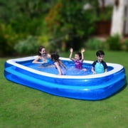 Pool Central 10' Blue and White Inflatable Rectangular Swimming Pool