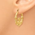 thumbnail image 3 of 14k Yellow Gold Claddagh Hoop Earrings Celtic, 3 of 8