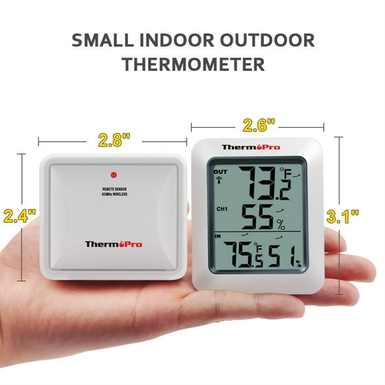 Thermopro Tp60 Wireless Thermometer Indoor Outdoor Digital Thermopro Tp60 Wireless Thermometer Indoor Outdoor Digital Temperature Humidity Monitor Meter 200ft 60m Range Com