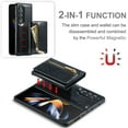 thumbnail image 2 of Allytech Glitter PU Leather Case for Samsung Galaxy Z Fold5, Detachable Magnetic 2 in 1 Wallet Kickstand Case with Zipper Pocket & Card Holder, Shockproof Anti-Scratch Protective Case - Black, 2 of 9