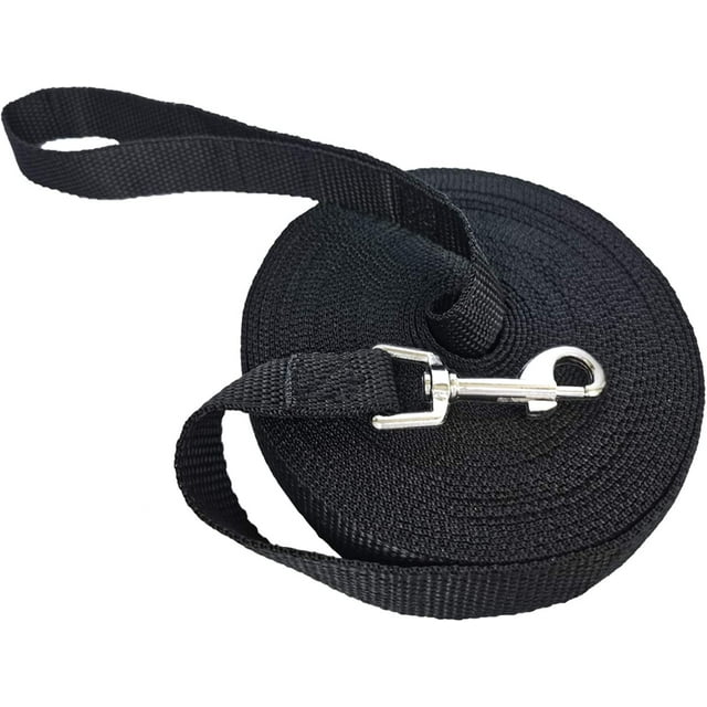 Correa negra para perros de 5 m/10 m/15 m, correa de adiestramiento, correa larga para perros pequeños y grandes (negra de 10 m).