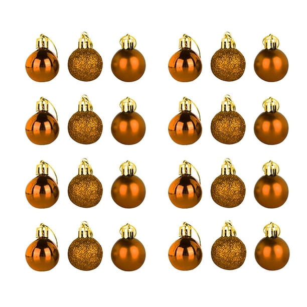 Liquidación 24 bolas navideñas doradas, adornos navideños, colgantes de bolas navideñas, colgantes decorativos irrompibles para árbol de Navidad, adornos navideños de 30 mm, juego de 24 unidades