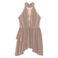 thumbnail image 3 of RUNQHUI Robe de Danse Lyrique pour Filles Enfants Sans Manches Dos Nu avec Strass Rose Poussiéreux 8, 3 of 5