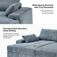 thumbnail image 2 of Contemporary 3-Seater Sofa with Deep Seating Oversized Couch for Living Room Apartment Blue, 2 of 8