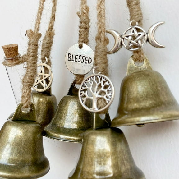 LHWEN Witch Bells Door Knob Hanger Witchcraft Decor Wind Chimes Positive Energy Home Decor Witch Themed Parties Halloween Housewarming Gift Living Room Bedroom