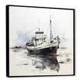 thumbnail image 2 of Designart "Ash And Ivory Fishing Vessel" Coastal Floater Framed Canvas Art Print, 2 of 5