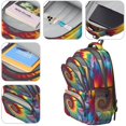 thumbnail image 4 of Red and Yellow Tie Dye Pattern Backpack for School, Cute School Bag with Adjustable Shoulder Straps and Padded Back, 16.9"x12.6"x5.9", 4 of 5