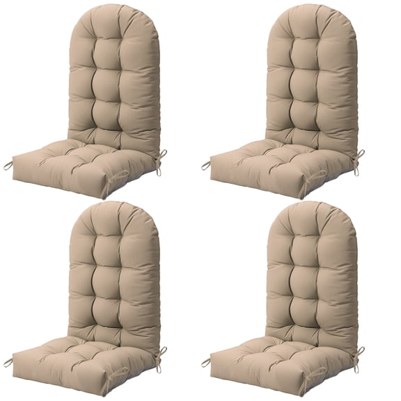 FOOWIN Adirondack Chair Cushion Set of 4, Waterproof and UV-Protected Rocking Chair Cushion for Indoor and Outdoor, Khaki