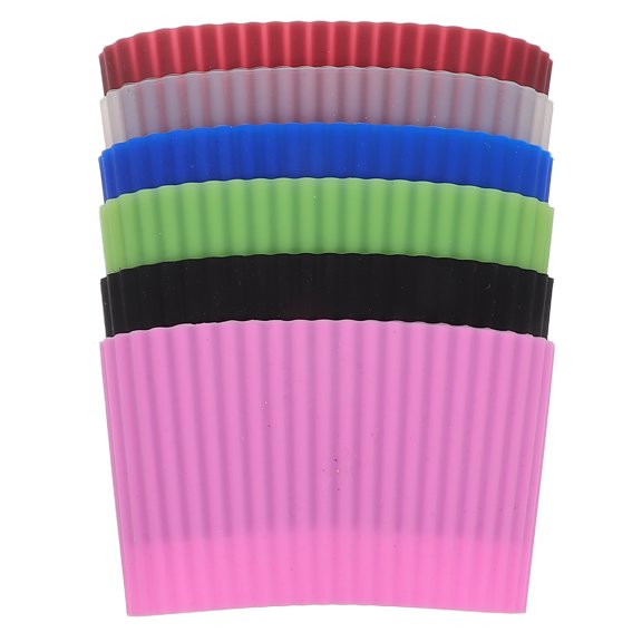 VERDANVERSE 6Pcs Silicone Cup Sleeves for Hot Drinks Brown Heat Resistant Glass Bottle Adults
