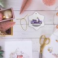 thumbnail image 6 of 3drose, Purple Retro Scooter, 3 inch Snowflake Porcelain Ornament, 6 of 7