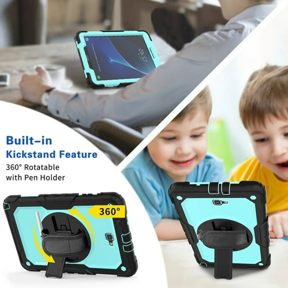 Pre-Owned YNGYFEA Heavy Duty Case 2016 Tab A 10.1 SM-T580 T585 T587 Tablet Funda Stand Cover Rotate Hand Strap