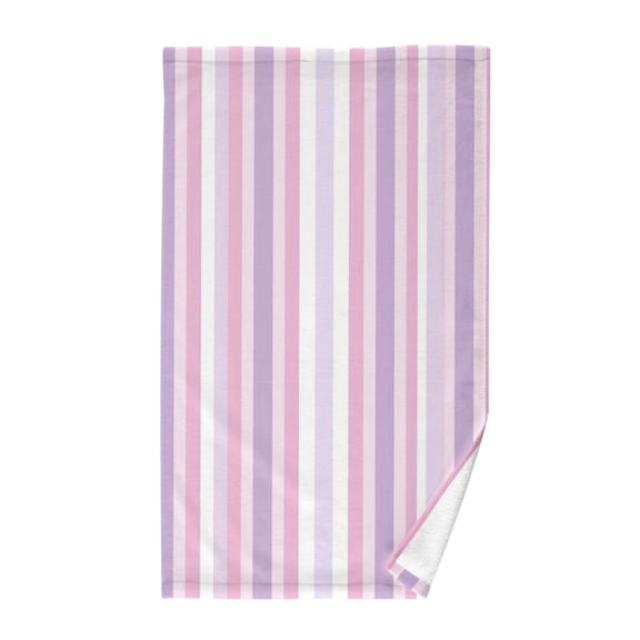 Pure Cotton Face Towel 16x28 Inches Hand Towel Bath Towel Hand Bath Towels Soft Good Water Absorption for Washing Face Wiping Face Purple and Pink Stripes