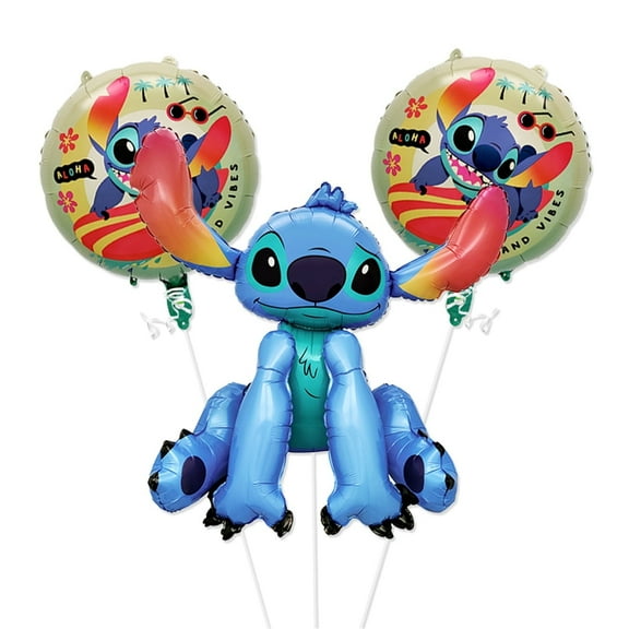 Stich Cute Cartoon Aluminum Film Balloon Party Decoration, 3 Pack