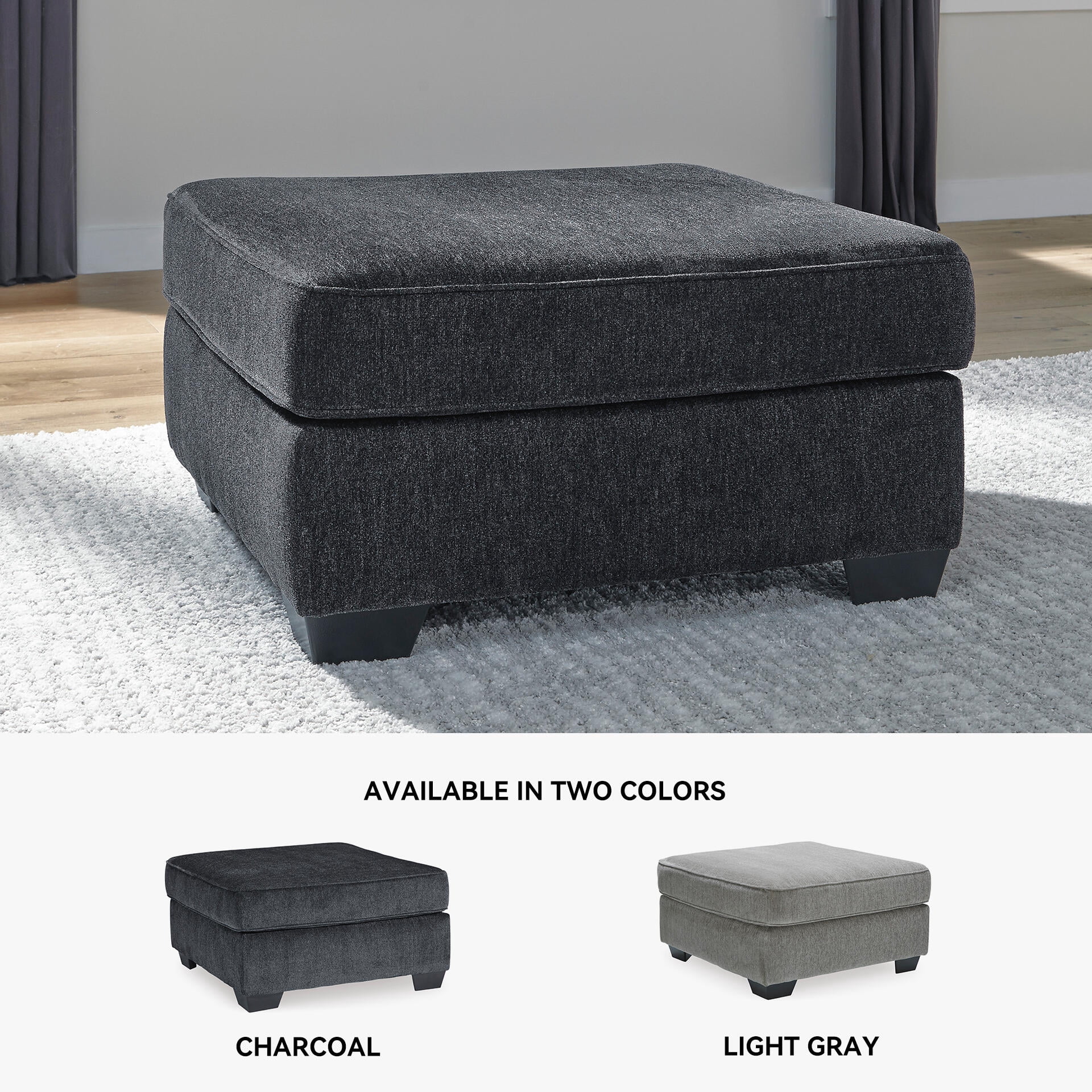 Signature Design by Ashley Contemporary Altari Oversized Accent Ottoman Chenille Slate