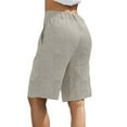 thumbnail image 6 of Amazhiyu Womens Pure Linen Summer Casual High Waisted Bermuda Shorts for Lounge Beach, 6 of 7