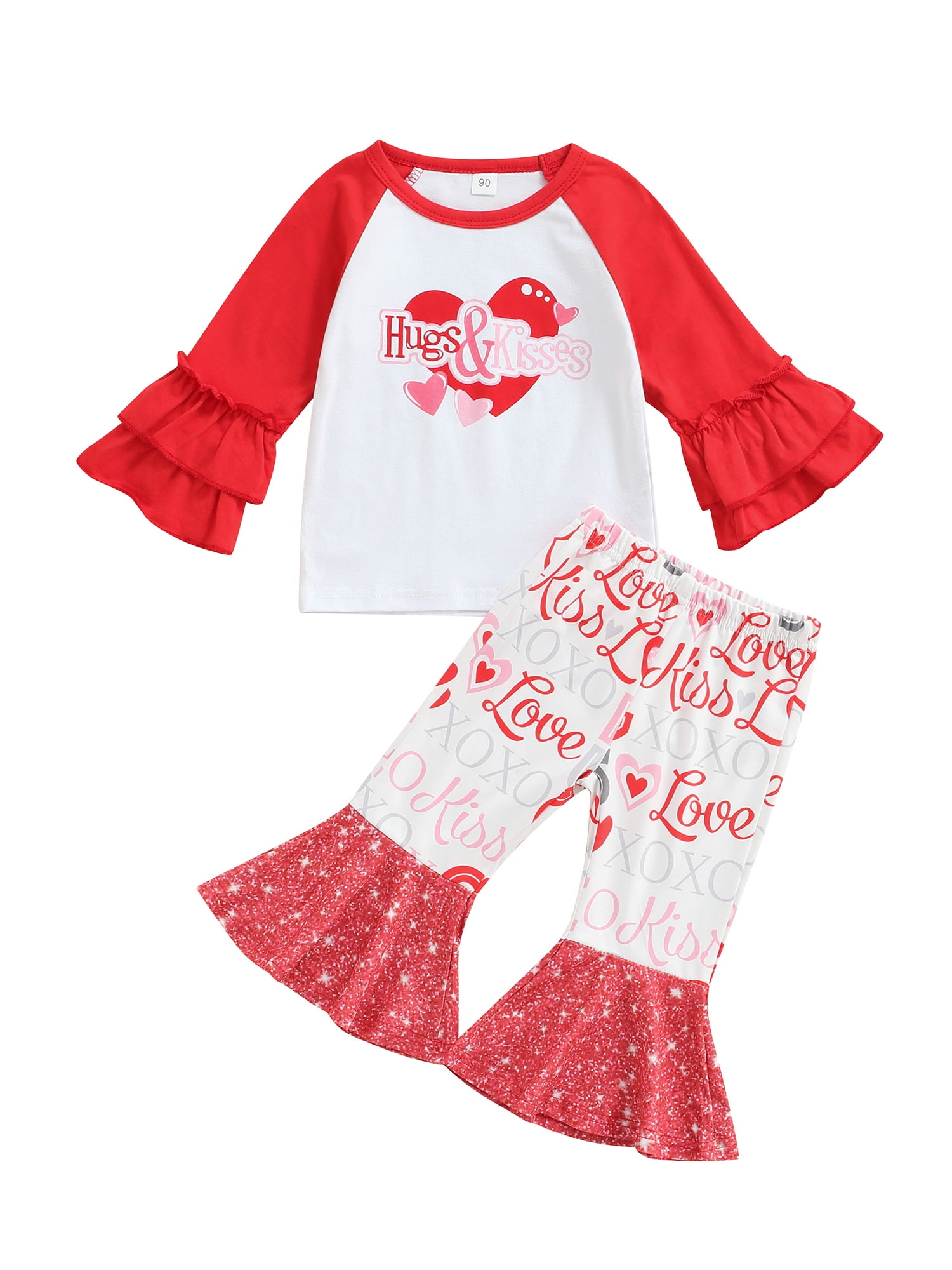 SAYOO Valentine 's Day Toddler Girl Outfit Kids First Valentine 's Day ...