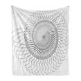 thumbnail image 1 of Spires Soft Flannel Fleece Throw Blanket, Geometric Helix Spiral Like Underwater Shell with Chambers Cyclic Artwork Print, Cozy Plush for Indoor and Outdoor Use, 50" x 70", Grey White, by Ambesonne, 1 of 6