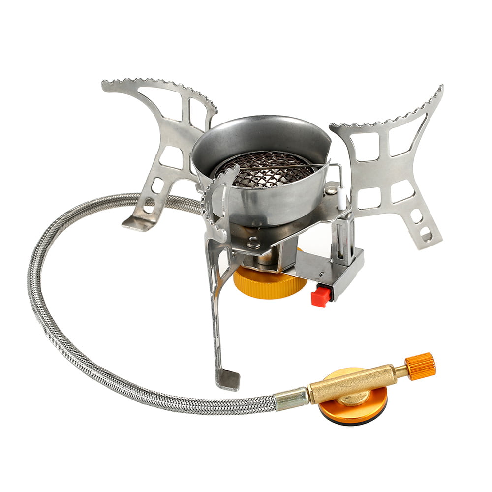 Lixada Foldable Camping Gas Stove Windproof Piezo Ignition Backpacking N0F1 