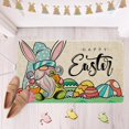 thumbnail image 5 of Happy Easter Bunny Gnome Decorative Front Door Mat, Rabbit Eggs Pink Doormat Indoor Outdoor Non-Slip Floor Entryway Rug, Tulip Flower Home Kitchen Decoration 17x29 Inch, 5 of 6