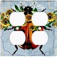 thumbnail image 3 of Metal Light Switch Plate Cover Unique Floral Lady Bug Sunflower Blue BUT016, 3 of 13