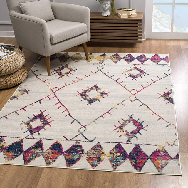 eRug Outlet Savannah Collection Modern Abstract Area Rug Large (9x12 feet) - 9'2" x 12'5", Cream