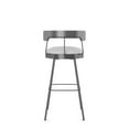 thumbnail image 4 of Amisco Monza 30 In. Swivel Bar Stool - Grey White Polyester / Dark Grey Metal, 4 of 9
