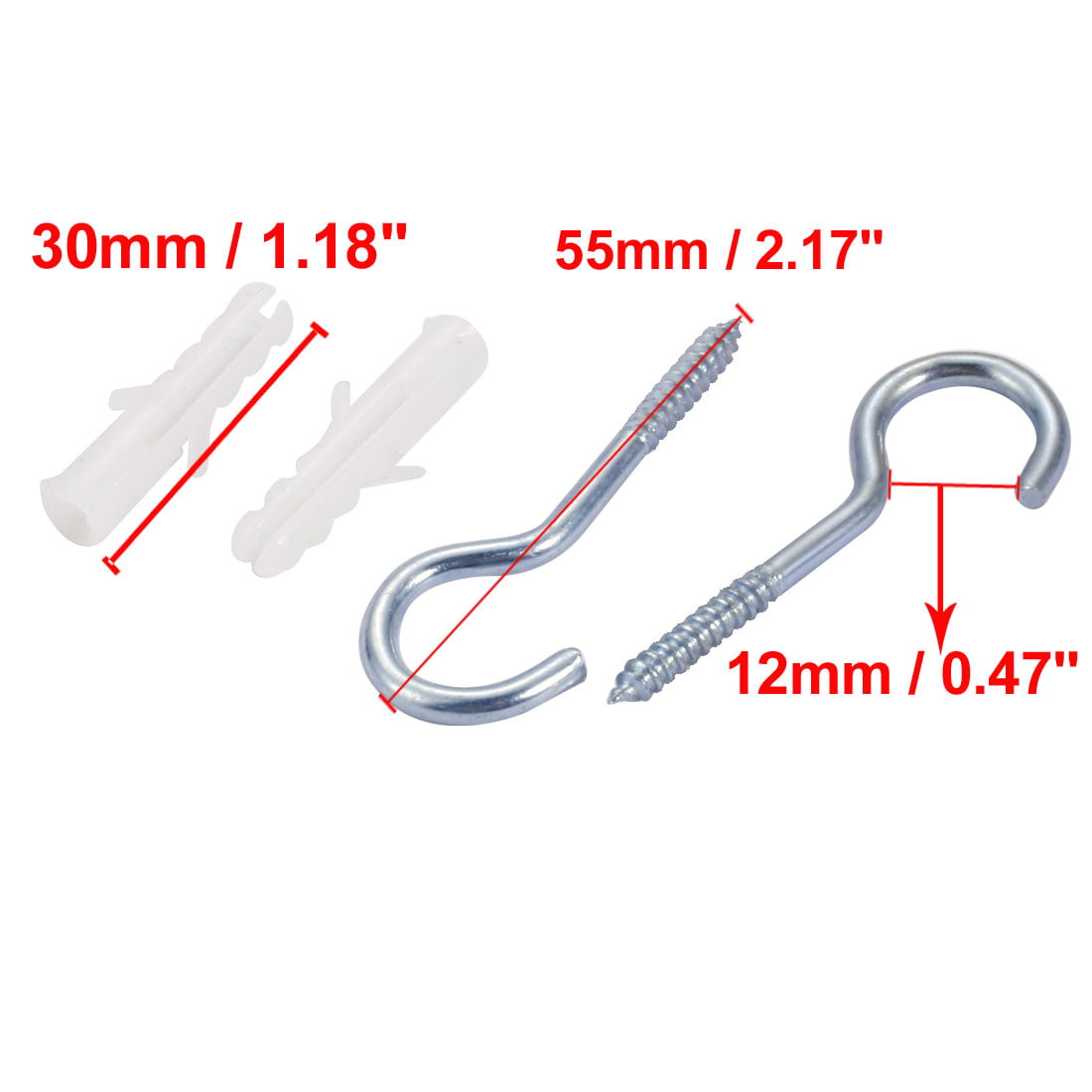 20pcs 6mmx30mm Self Drilling Drywall Anchor With 14mm Inner Diameter Screw Hook 