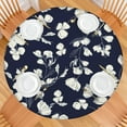 thumbnail image 2 of Round Fitted Tablecloth with Elastic Edges Fits 45"-52" Round Tables Pioneer Colorful Floral Waterproof Table Cover Washable Indoor and Outdoor for Party Kitchen Dinner Banquet Patio Picnic, 2 of 7