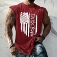 thumbnail image 2 of Men's Independence Day Printed Tank Top - Slim Fit, Sleeveless Summer Vest - Quick-Dry Fabric for Patriotic Events, Gym Sessions, or Beach Outings,Red XL, 2 of 5