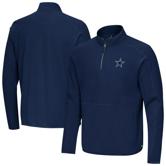 Men's Antigua Navy Dallas Cowboys Step Up Quarter-Zip Pullover