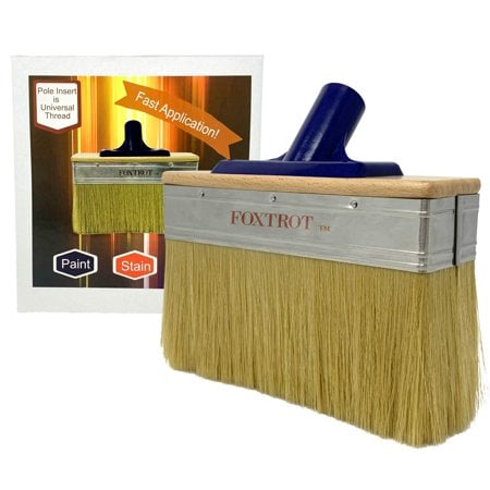 Foxtrot Deck Stain Brush Applicator, Wood, Multicolor - Fast Application for Stain, Paint and Sealers - Professional Grade - 7 Inch Brush Head