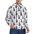 thumbnail image 2 of Wukai Blue Leaves Print Men Hoodies Fleece Sweatshirts Long Sleeve Sweaters Pullover Fall Outfits Winter Clothes-Small, 2 of 7