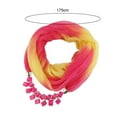 thumbnail image 6 of HEVIRGO Women Scarf Summer Gradient Color Colorful Breathable Soft Sun-resistant Lightweight Resin Stones Pendant Wrap Necklace Scarf Outdoor Wear, 6 of 8