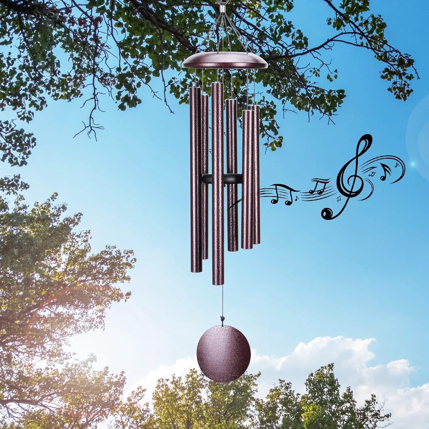Wonder Garden Outdoor Metal Wind Chime With Deep Soothing Tone  Perfect Gift For Garden, Patio, Outdoor Decoration