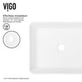 thumbnail image 6 of VIGO Matte Stone Marigold Composite Rectangular Vessel Bathroom Sink in White with Faucet and Pop-Up Drain in Brushed Nickel, 6 of 10