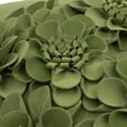 thumbnail image 5 of JWH 3D Handmade Square Decorative Soft and Smooth Velvet Flower Accent Pillow Cases 18x18inch Green, 5 of 8