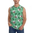 thumbnail image 2 of Lsque Christmas French Bulldog Print Men's Cotton Blend Sleeveless Muscle Shirts (S-3XL)- Moisture Wicking, Odor Protection, UPF 30+,XX-Large, 2 of 8
