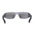 thumbnail image 4 of Mens Xloop Classic 90s Sport Wrap Plastic Sunglasses Black Clear Silver Mirror, 4 of 4