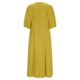 thumbnail image 7 of ITSAME Womens Maxi Dress, Loose Casual Puff Sleeve Solid Color Fashion Long Dress Yellow S, 7 of 7